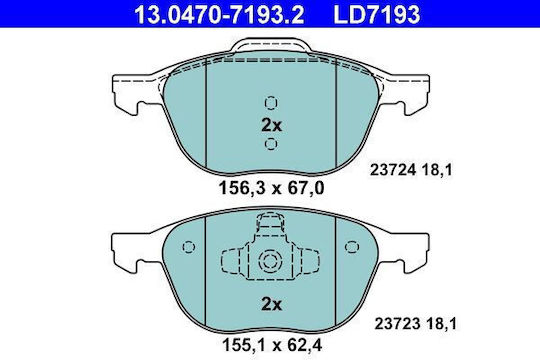 Brake Pads Ford C-max Dm2 Ate 13047071932