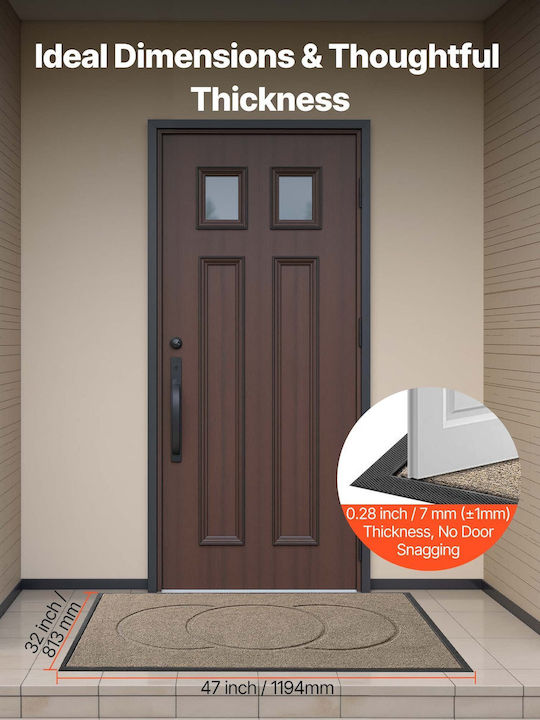 Vevor Εμπρόσθιο Χαλάκι Πόρτας 1194 X 813 Mm Εμπορικό Χαλάκι Δαπέδου Εσωτερικούς Εξωτερικούς Χώρους Μοντέρνο Στυλάτο Χαλί Υπόστρωμα Tpe Βαρέως Τύπου Πλενόμενο Βιομηχανικό Χαλί Εισόδου Διάδρομο Μπαλκόνι Γκαράζ Καφέ