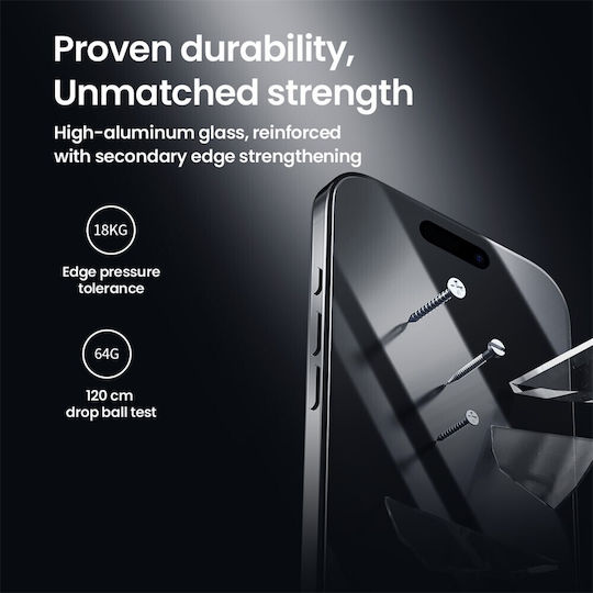 Nillkin Cp+ Pro 2.5D 0.1mm Gehärtetes Glas Schwarz (iPhone 17 / 17 Pro / 16 Pro)