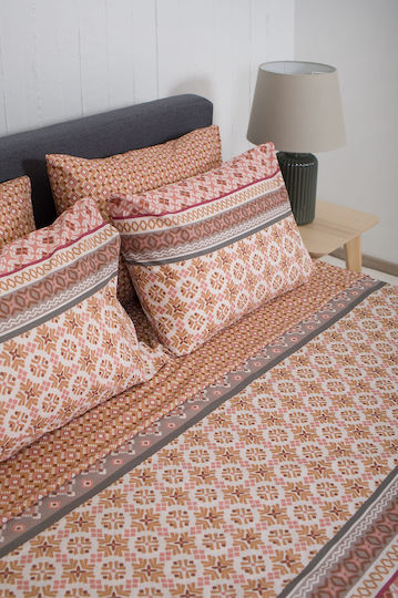 Βιοκαρπέτ Nordic 856 Lampeter Σετ Σεντόνια King Size 270x280εκ. Πορτοκαλί (4τμχ)