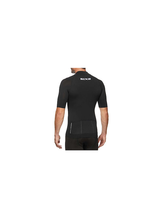 Six2 Herren Kurze Ärmel Fahrradtrikot Schwarz