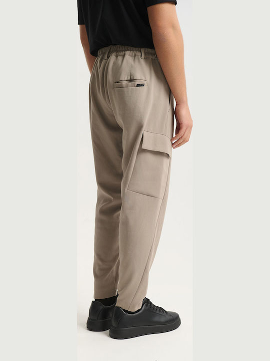 Ανδρικό Παντελόνι Cargo Regular Fit Μπεζ