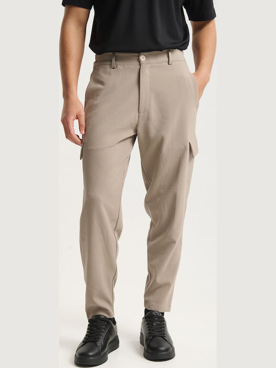 Ανδρικό Παντελόνι Cargo Regular Fit Μπεζ