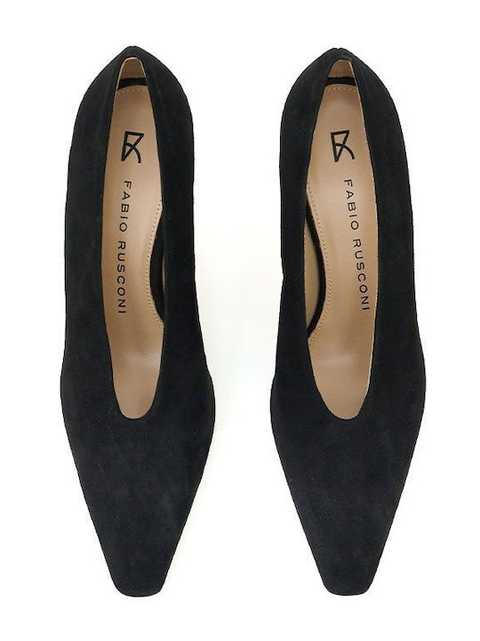 Leder Pumps mit hohem Absatz Schwarz