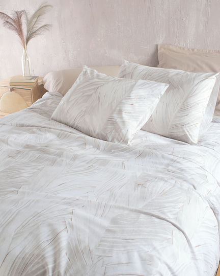 Rythmos Palm Set Coverlet Single Cotton Beige 160x240cm 2pcs