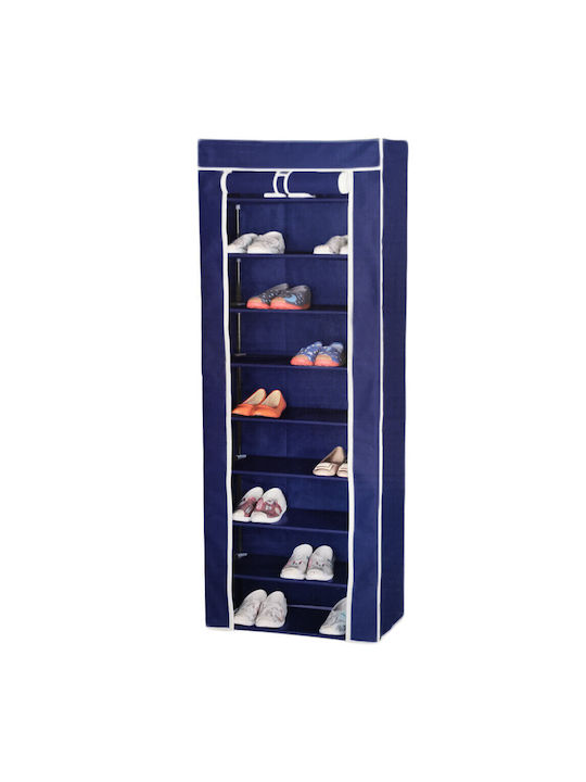 Fabric Shoe Organizer Blue 61x30x160cm
