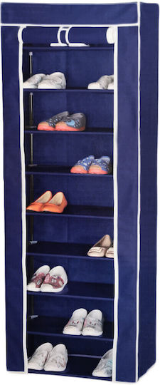 Fabric Shoe Organizer Blue 61x30x160cm