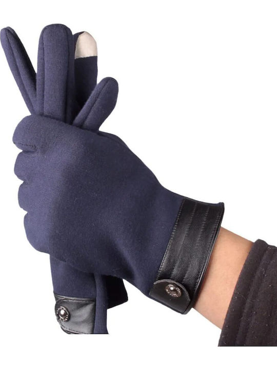 Men's Leather Touch Gloves Blue