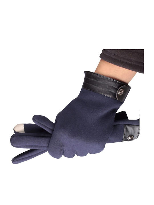 Men's Leather Touch Gloves Blue