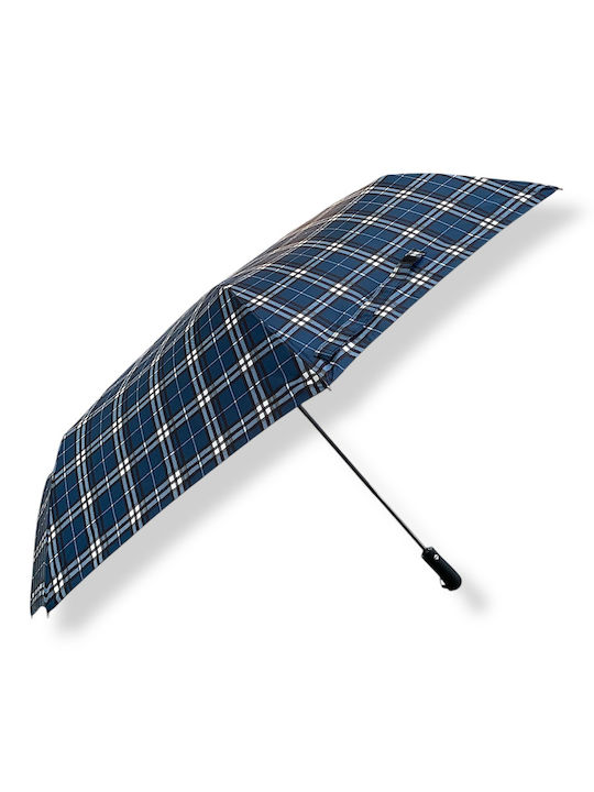 Blue Drop Rezistent la vânt Automat Umbrelă de ploaie Compact Albastru