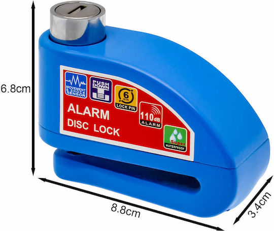 Factory Motorcycle Disc Brake Lock with Alarm in Blue