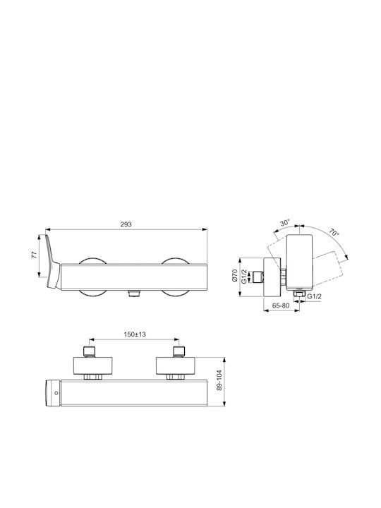 Ideal Standard Αναμεικτική Μπαταρία Μπανιέρας Χρυσή