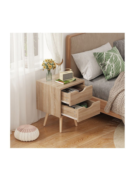 Wooden Beige Bedside Table 29.7x29.7x45cm