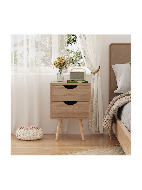 Wooden Beige Bedside Table 29.7x29.7x45cm