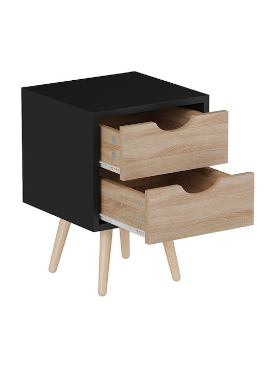Nachttisch Holz Schwarz 29.7x29.7x45cm