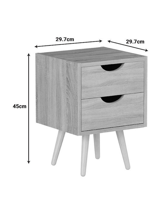 Wooden Beige Bedside Table 29.7x29.7x45cm