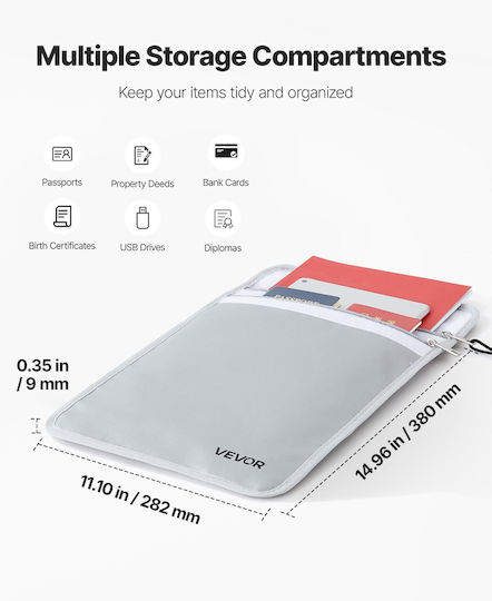 Vevor Fireproof & Waterproof Document Bag Dimensions 38 X 28.2 X 0.9 Cm Dsfhdcgkdcrqfiawt001v0