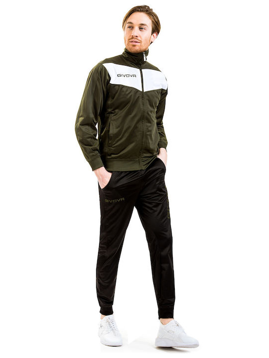 Tuta Visa Trainingsanzug Khaki-white-black