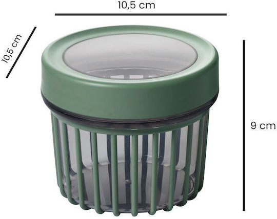 UnicUtil Set of 6 General Use Vases with Airtight Lid Plastic Green 10.5x9x10.5cm 6 Pieces