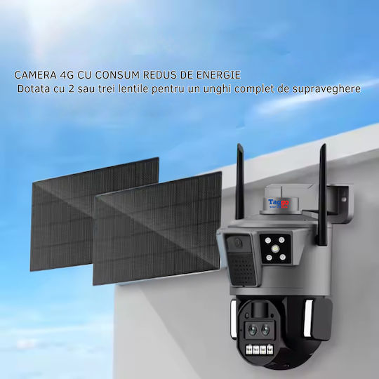 Taggo OKAM-30WSOLAR-S10-GREY-4G Cameră de Supraveghere IP 4G 4K Impermeabilă cu Baterie și Comunicare Bidirecțională