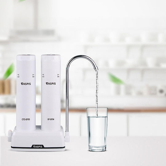 ASPIS Aspis S-04 Water Filtration System Double Countertop with Faucet & Replacement Filter 17-105-003