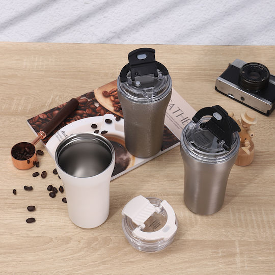 Portable Bottle-Thermos Bottle Thermos Stainless Steel / Plastic 380ml Black