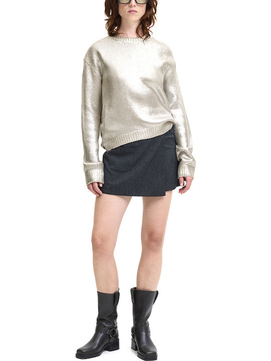 Women's Long Sleeve Sweater Silver