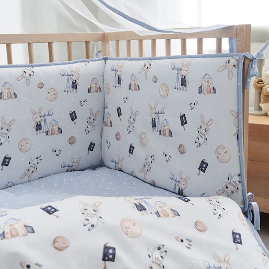 Vesta Home Astra Crib Bumper Standard Inside Light Blue 40x195cm