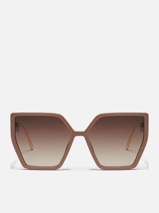 Quay Australia Women's Sunglasses with Brown Plastic Frame and Brown Gradient Lens HOTELLOBBY-DOE/BRN