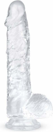 Easytoys Dildo realist cu Testicule și Ventuză Transparent