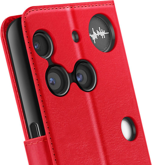Mayaxess Wallet Case Nothing Phone 3 Wrist Strap Stand Function Red
