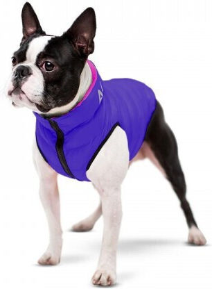 Wau Dog Waterproof Reversible Dog Coat Pink Purple 39cm S