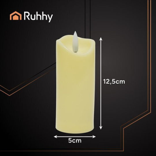 Ruhhy Crăciun Plastic Lumânare Alb Baterie 12.5x5cm. 4buc