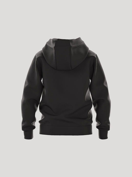 Fleece Επένδυση Παιδικό Φούτερ με Κουκούλα και Τσέπες Black Beauty