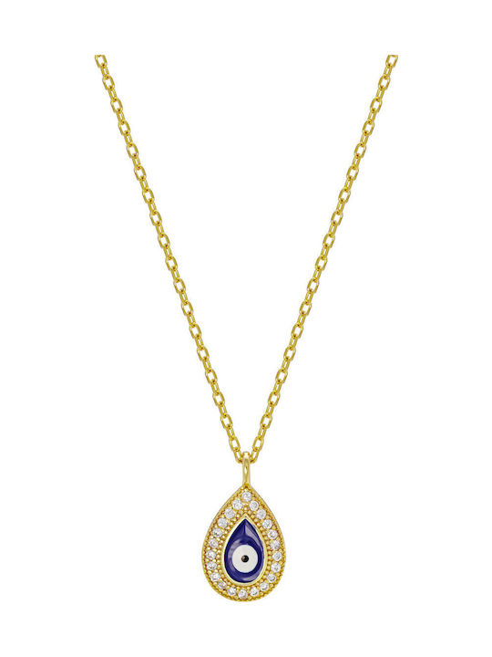 Kiriakos Gofas Eye from Gold Plated Silver with Zircon