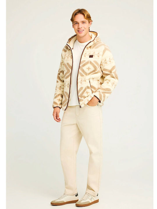 Men's Fleece Hoodie Beige