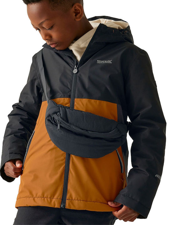 Waterproof Kids' Casual Jacket Windproof with Lining & Hood Black