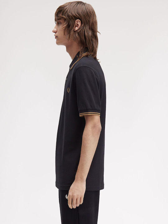 Polo Herrenbluse Kurzarm Schwarze