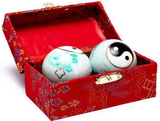 Niyamas Zen Meditation Hand Balls Yin Yang Antistress Metal Green