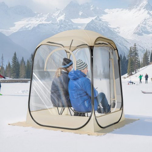 Vevor Winter Fishing Tent Pop Up Transparent for 1 Person 127x127x170cm