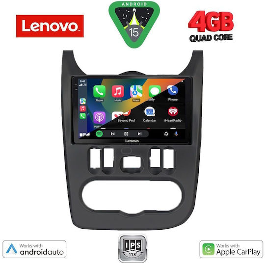 Lenovo Car Audio System for Renault Logan Dacia Duster / Logan / Sandero 2006-2012 (Bluetooth/USB/WiFi/GPS/Apple-Carplay/Android-Auto) with Touch Screen 9"