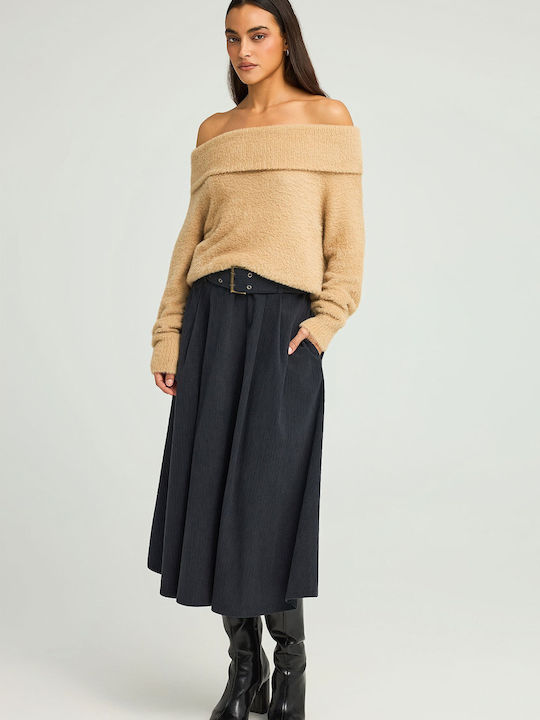 Damen Pullover Rollkragen Beige