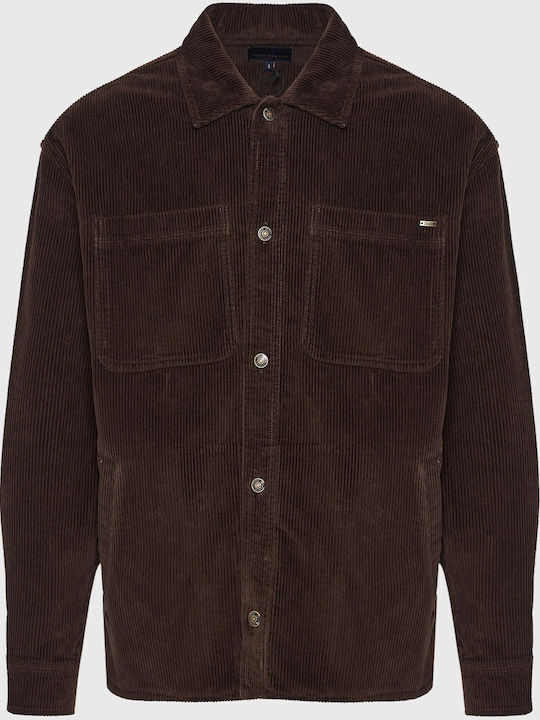 Long Sleeve Corduroy Overshirt Brown