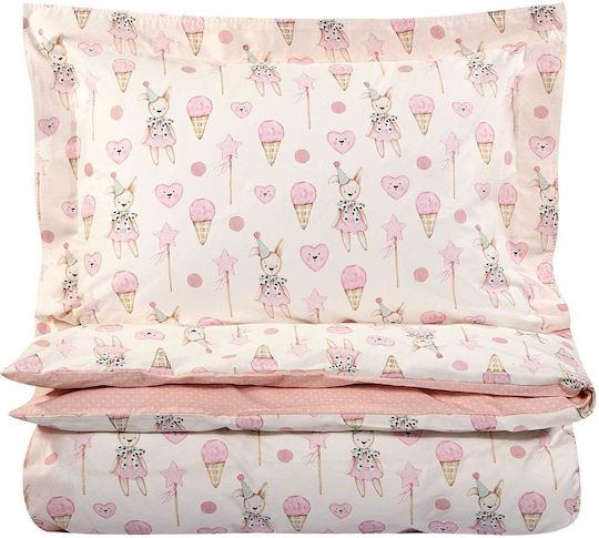 Das Home Das Home Kinderbettbezüge Baumwollset Ivory Rosa 240cm