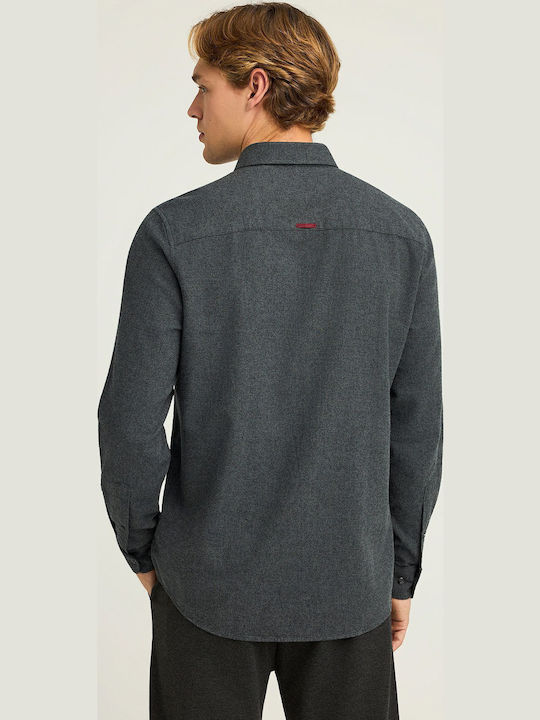 Long-sleeved Cotton Shirt Gray