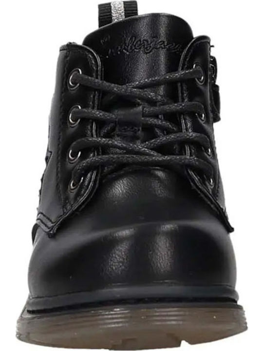 Kids Boots from Patent Leather with Zipper Black