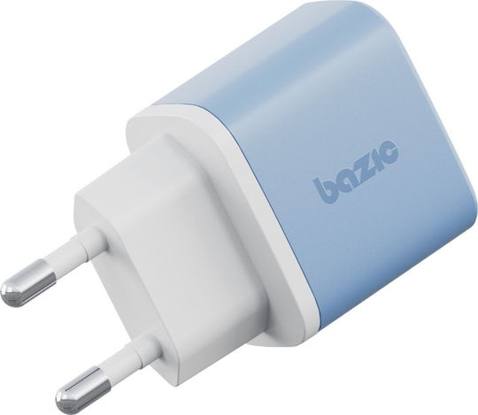 Bazic Charger GaN with USB-A Port and USB-C Port and Cable USB-C - USB-C 35W Power Delivery / Quick Charge 3.0 Blue (Goport Velox Kit)