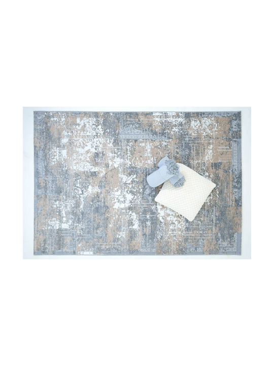 Ezzo Teppich Kamin Rechteckig Synthetisch,Polyester/Cotton/Leather Gray