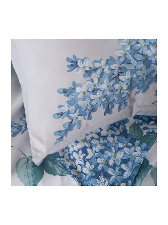 Rythmos Eve Σετ Σεντόνια King Size με Λάστιχο 230x260+25εκ. Μπλε (4τμχ)