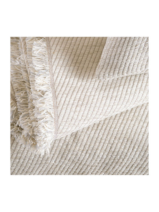 Rythmos Charlie Armchair Throw Chenille 180x160cm Ecru 117-191-3032